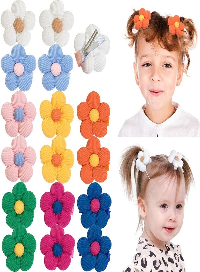 Jeffan 16Pcs Girls Flower Hair Clips, Non Slip Wrapped Handmade Floral Hair Clips Hair Accessories for Girls Toddlers Teens and Women - Image 1